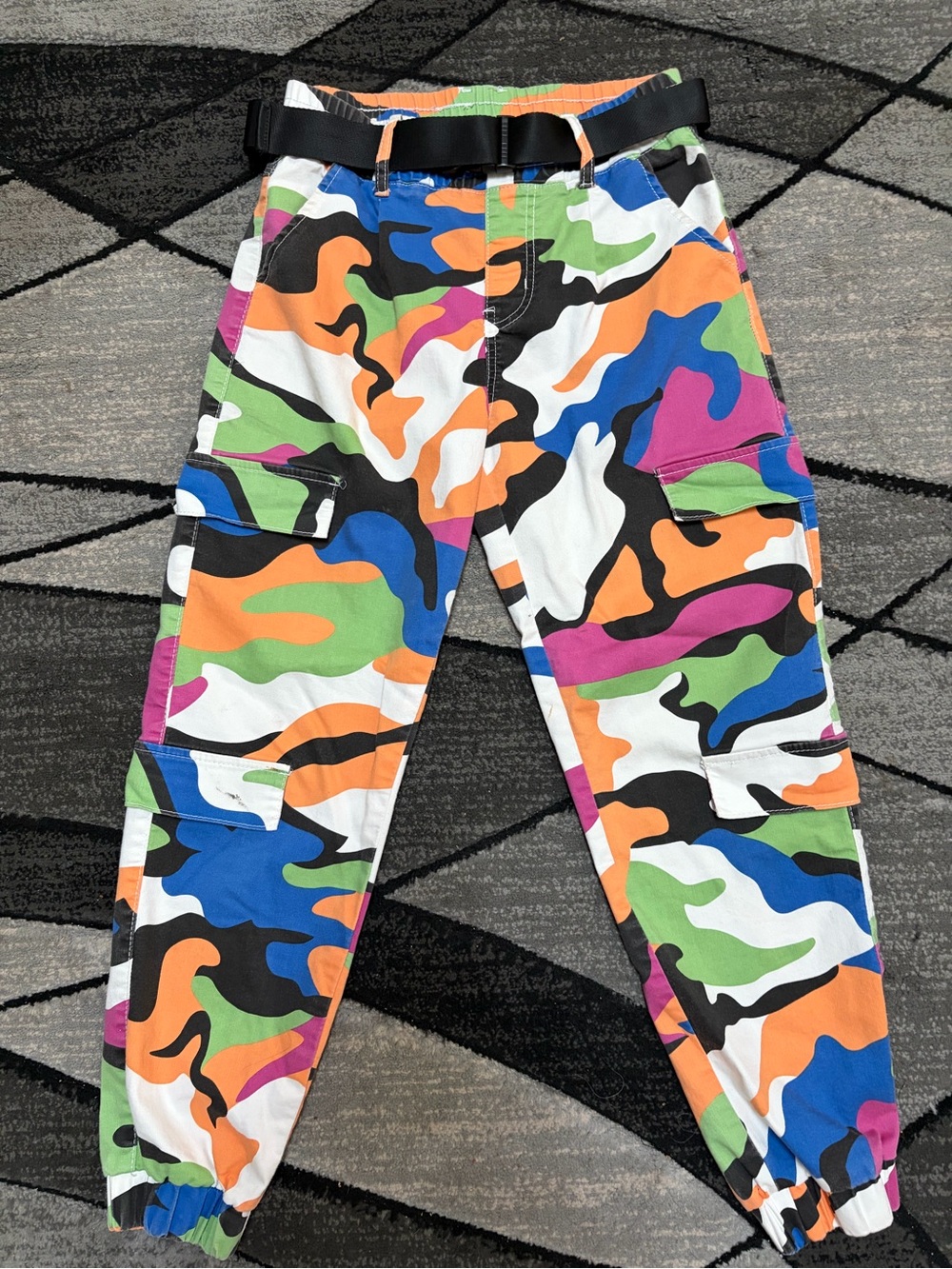 VIP Multicolor Camo Cargo Joggers - Orange, Blue, Green, Pink, Black, White